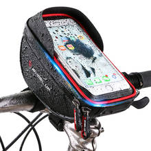Bolsa para guidão de bicicleta, bolsa à prova de chuva com tela sensível ao toque para mountain bike, bolsa de ciclismo com design de escurecimento para cano frontal, acessórios para bicicletas 2024 - compre barato