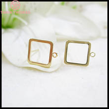 (2552)6PCS 10MM 24K Gold Color Plated Brass Square Stud Earrings for DIY Jewerly Making Findings Accessories 2024 - buy cheap