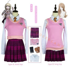 Kaede-fantasia de akamatsu para cosplay, conjunto escolar de saia rosa com camisa + colete + saia + gravata + meia para halloween 2024 - compre barato