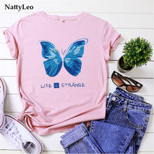 Pink T Shirt Ladies Butterfly Strange Print White T-shirt O Neck Short Sleeve Tshirt 100%Cotton Tees Summer Tops for Women 2024 - buy cheap