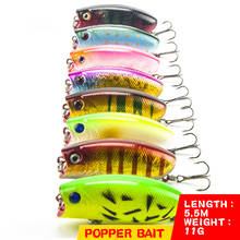 8Pcs/Lot 3D Eyes Fishing Lure 5.5cm 11g Popper Lures Wobbler 8# Hooks Pesca Fish Lifelike Isca Artificial Hard Bait Swimbait 2024 - buy cheap