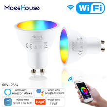 MoesHouse GU10 WiFi Smart LED Light Bulb RGBCW Warm White Daylight Multicolor remote control Spot light with Alexa Google Home 2024 - buy cheap