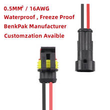 2 Pin Way Sealed Waterproof Electrical Wire Connector Plug Set auto connectors with cable 2024 - купить недорого