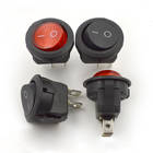 Interruptor redondo rocker barco de 2 pinos, interruptor de alimentação 2 pés de diâmetro 23mm furo 20mm preto vermelho 6a 250vac, 100 peças 2026 - compre barato Interruptor redondo rocker barco de 2 pinos, interruptor de alimentação 2 pés de diâmetro 23mm furo 20mm preto vermelho 6a 250vac, 100 peças 2026 - compre barato