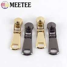 Meetee-deslizadores de cremallera 5 # Spring Lock para cremalleras de Metal, Kits de reparación de cremalleras para billetera, monedero, accesorios de costura DIY 2024 - compra barato