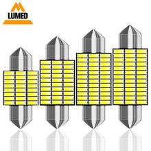 Lâmpada de led automotiva, 100x, c5w, 31, 36, 39 e 41mm, 24, 30, 36 e 39, led 4014, smd, para leitura com domo e iluminação 2024 - compre barato