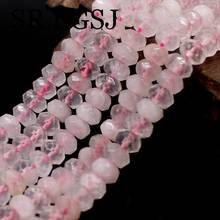 Free Shipping 5x8mm Faceted Rondelle Shape Natural Stone Gems Genuine Rose Quartzs Beads Strand 15" 2024 - buy cheap