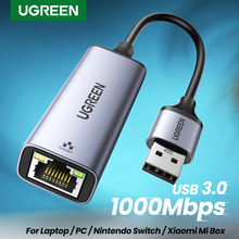 UGREEN USB Ethernet Adapter USB 3.0 Network Card to USB RJ45 Lan for PC Windows 10 Xiaomi Mi Box 3/S Nintend Switch Ethernet USB 2024 - купить недорого