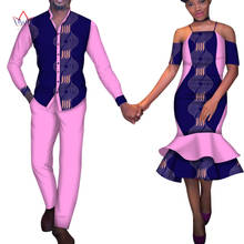 Roupas de casal africanas, vestidos para mulheres, bazin ricos, homens africanos, top e calças estampadas, roupas de festa de casamento wyq378 2024 - compre barato