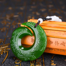 Colgantes de Jade hechos a mano para hombre y mujer, joyería de moda, tallado Natural en verde, accesorios de regalo 2024 - compra barato