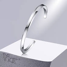 Vnox Vintage Stainless Steel Bangle for Men Women Mobius Twisted Cuff Bracelet Unisex Casual Pulseira Gents Jewelry 2024 - buy cheap