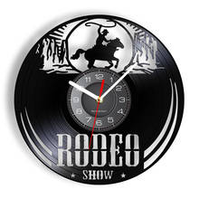 Freedom Rider Rodeo Guy Wall Wall Clock Wild Rodeo Life Cowboy Vinyl Record Wall Clock Vintage Western Equestrian Riding Clock 2024 - buy cheap