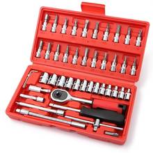 46 Pieces / Set Car Repair Tool Set Household Hand Tool Kit Wrench Screwdriver Socket Carbon Steel Combination Set + Tool Box 2024 - buy cheap