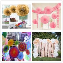 Decorative Wedding Birthday Party Paper Crafts 4'' 10cm Paper Fans DIY Hanging Tissue Paper Flower for Christmas Halloween Event 2024 - buy cheap