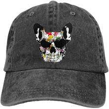 Boston Terrier-Gorra vaquera deportiva ajustable Unisex, Gorra lisa de béisbol, Snapback, Cráneo de perro, color negro 2024 - compra barato