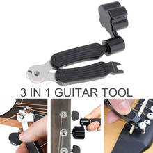 Ferramentas enrolador de corda de guitarra 3 em 1, conjunto de acessórios multifuncionais para guitarra + extrator de pino de corda + cortador de corda 2024 - compre barato