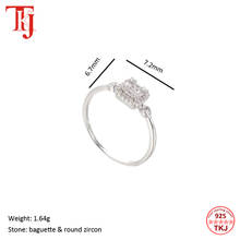 TKJ Real 925 Sterling Silver Sparkling Stackable Finger Rings For Women Silver Jewelry Party Wedding Gift Fashion Female Rings 2024 - buy cheap