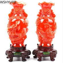 WSHYUFEI-jarrón de resina de dragón y Fénix, accesorios de decoración del hogar, artesanías Feng Shui de estilo chino, regalos de boda, 1 ud. 2024 - compra barato