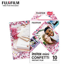 Fujifilm-papel fotográfico instantáneo Instax Mini 8, confeti, Fuji, 10 a 50 hojas, para 70, 7s, 50 s, 90, 25, Share SP-1, cámara LOMO 2024 - compra barato