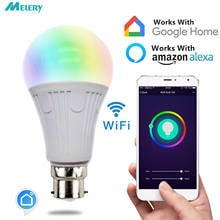 WiFi Smart Led Bulb B22 Ceiling Lamp A19 Remote Control 7W Equivalent to 70W Cold White 6000K by Alexa Google Home Nightbulb 2024 - buy cheap