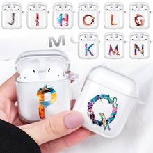 For Apple AirPods 1st /2nd Gen Painting 26 Letters Pattern Transparent Protective Wireless Bluetooth Soft Earphone Case 2024 - buy cheap