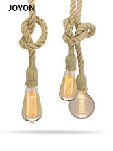 Lámpara colgante de cuerda de cáñamo para interiores, bombillas LED E27 Retro, AC95V-240V, Industrial, decoración 2024 - compra barato