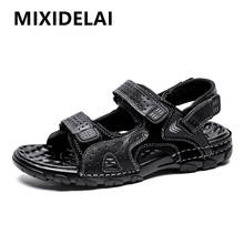 New Men Shoes Genuine Leather Men Sandals Summer Men Causal Shoes Beach Sandals Man Fashion Outdoor Casual Sneakers Size 38-46 2024 - buy cheap