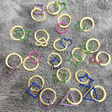 Brincos cor de ouro zircônio cúbico, joias coloridas moda feminina miniargola estrela coração treinamento 2024 - compre barato