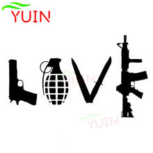 Personalized Creative Car Sticker Love and Gun Pistol AR15 and PVC Anti-ultraviolet Decal Fashion Decoration Accessories Decals 2024 - buy cheap
