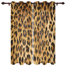 Cortina africana con estampado de leopardo, cortina con estampado de textura de piel de Animal salvaje para dormitorio, sala de estar, cocina, decoración de ventana 2024 - compra barato