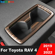 Car Rear Seat Water Cup Holder Cover Frame Trim For Toyota RAV4 RAV 4 2019 2020 2021 2022 Wood Grain Style Interior Accessories 2024 - buy cheap