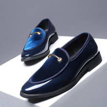 Sapatos masculinos oxford h293, tamanhos grandes, em couro envernizado, luxuosos, para casamento e formatura 2024 - compre barato