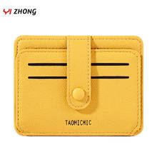 Yizhong carteira de couro de porta-cartões feminina, carteiras para cartões de crédito, de visita, para moças e cartões 2024 - compre barato