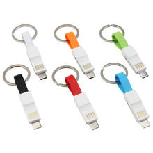 3 in 1 Mini Magnetic Keychain USB Cable Micro USB Type C For iPhone Samsung Mobile Phone 2A Fast Charger Charging Cabo Cord 2024 - buy cheap