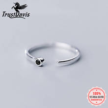 Trustdavis-Anillo de Plata de Ley 925 auténtica para mujer y niña, sortija con apertura de barra de CZ brillante, regalo de joyería DA558 2024 - compra barato