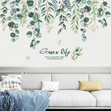 Tree Leaves Wall Stickers DIY Plant Leaf Wall Decals for Living Room Bedroom Kitchen Home Decoration 2024 - buy cheap