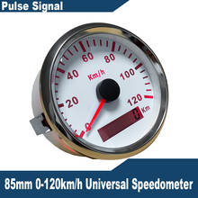 Novo universal 85mm velocímetro odômetro medidor de velocidade 120/200km/h para carro caminhão motor automóvel com luz de fundo vermelho 12v/24v sinal de pulso 2024 - compre barato