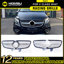 For 2019 V Class W447 v260 GT/Diamond Grille GT grille diamod grill Black Silver for V260 Line Front Bumper Racing Grill 2019 2024 - buy cheap