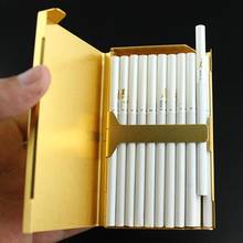 Liga de alumínio senhora caso cigarro fino titular caixa de bolso para cigarros armazenamento recipiente fumar acessórios 2024 - compre barato