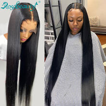 Rosabeauty 30 32 inch 13x4 Straight Lace Front Wig Peruvian Human Hair 4x4 5X5 13X6 Transparent Lace Closure Frontal Wigs 2024 - купить недорого