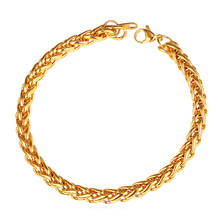Gola bracelete de aço inoxidável 316l, pulseira masculina ouro prateado e preto, corrente curb, pulseira, 6mm de largura, joia fashion h214 2024 - compre barato