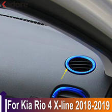 For Kia Rio 4 X-line 2018 2019 Interior Accessories Stainless Steel  Air Conditonnal Vent Cover Trim AC Outlet Decoration 2024 - buy cheap