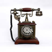 Старинный телефон с вращающимся циферблатом, Европейский Винтажный проводной телефон, стационарная гарнитура для дома, отеля, офиса 2024 - купить недорого