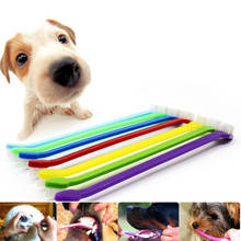 Moda animal de estimação gato cão dente escova de dedo cuidados dentários para animal de estimação escova de dentes limpeza da boca escovas de plástico gato 2024 - compre barato
