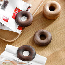 1Pc Wooden Food Sealing Clip Snack Bag Sealer Creative Donut Shape Coffee Bag Clips Kitchen Food Storage Bag Sealer Home Gadgets 2024 - buy cheap