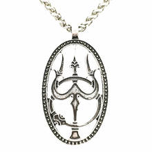 Colar com pingente de amuleto trident de shiva, colar de jóias indianas da trishula e ouroboros 2024 - compre barato