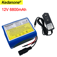 Kedanone-bateria recarregável, 18650, 12v, 6.8 ah, 6800mah, lítio, bms, placa de proteção, carregador 12.6v 2024 - compre barato