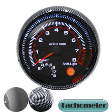 Medidor automotivo 3.75 por segundo, tacômetro de 95mm, cor branca, led, 12v, medidor automático, [fibra de carbono ou cor preta] tac 0-8000 rpm 2024 - compre barato