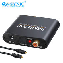 eSYNiC Digital To Analog Audio Converter Coax Coaxial Optical Toslink RCA R/L Connector DC 5A USB Adapter 3.5mm DAC Converter 2024 - buy cheap