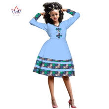 Африканское платье Bintarealwax для женщин, восковые платья с принтом, Дашики, одежда в африканском стиле для женщин, офисное платье WY3001 2024 - купить недорого